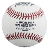 Rangers Marcus Semien "23 WS Champs" Signed 2023 WS Logo OML Baseball BAS Wit