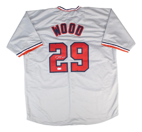 James Wood Washington Signed Gray Baseball Jersey BAS