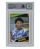 Eric Dickerson Signed 1984 Topps #280 Auto 10 Trading Card Beckett 40338