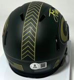 Packers JORDAN LOVE Signed 2025 SALUTE TO SERVICE III Speed Mini Helmet AUTO BAS