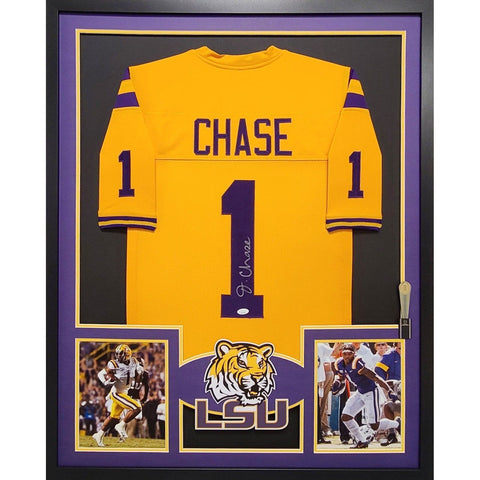 Ja'Marr Chase Autographed Signed Framed LSU Tigers Jersey JSA