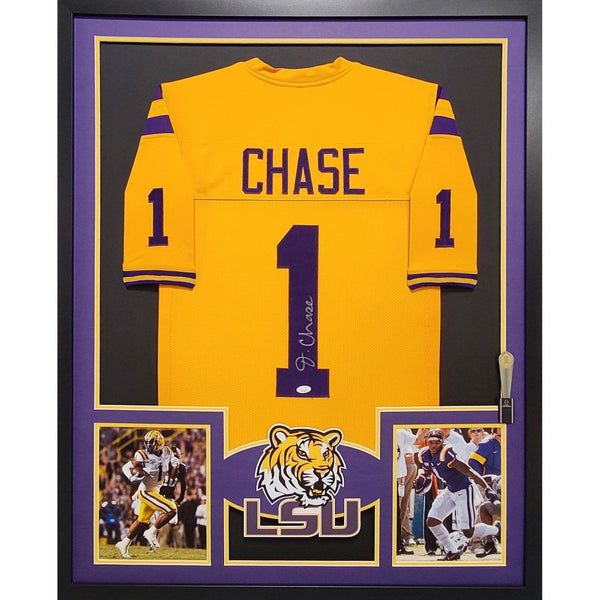 Ja'Marr Chase Autographed Signed Framed LSU Tigers Jersey JSA