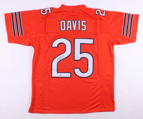 Mike Davis Signed Bears Orange Jersey (Beckett COA) Chicago's 2019 Feature Back