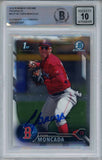 Yoan Moncada Autographed 2016 Bowman Chrome Prospects Beckett 10 Slab 41095