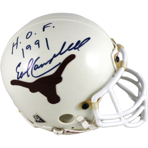 Earl Campbell Autographed Texas Longhorns VSR4 Mini Helmet Beckett 52745