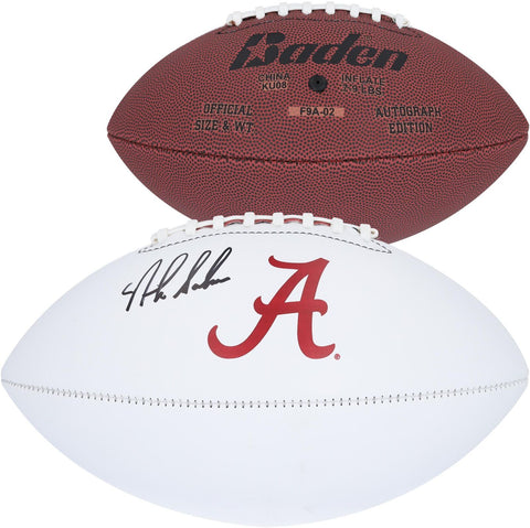 Nick Saban Alabama Crimson Tide Autographed Jardin White Panel Football