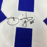 Autographed/Signed DAVID TYREE New York Blue Football Jersey JSA COA Auto