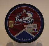 Cale Makar Autographed Puck - Colorado Flag Jersey/Burgandy Av's Jersey Graphics
