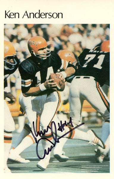 Ken Anderson Signed Cincinnati Bengals Mini Poster 4/50 Beckett 46136