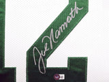 Jets Joe Namath Autographed Signed Framed White Jersey Beckett Witness #W175570