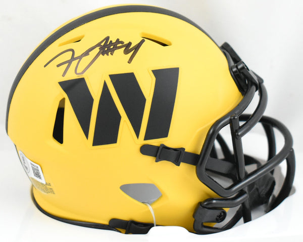 Frankie Luvu Autographed Commanders Rave Speed Mini Helmet- Beckett W Hologram