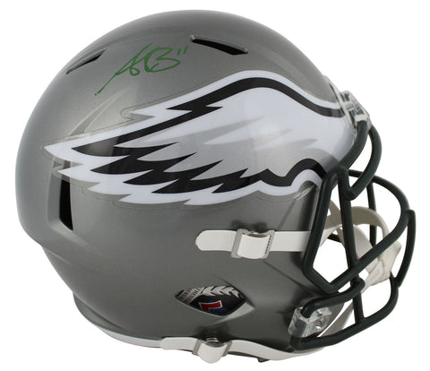 Eagles A.J. Brown Authentic Signed Flash Full Size Speed Rep Helmet BAS Witness