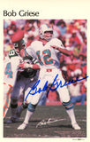 Bob Griese Signed Miami Dolphins Mini Poster 23/50 Beckett 46116