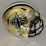 DREW BREES SIGNED NEW ORLEANS SAINTS F/S CHROME SPEED REPLICA HELMET BECKETT