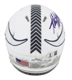 Vikings Adrian Peterson Signed Salute To Service III Speed Mini Helmet BAS Wit