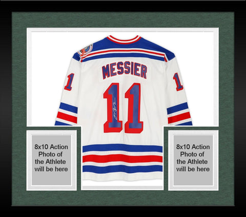 Framed Mark Messier New York Rangers Signed White Mitchell & Ness Replica Jersey