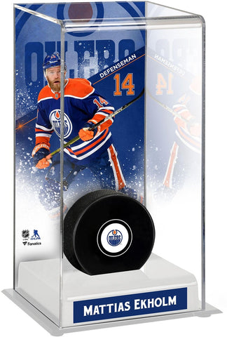 Mattias Ekholm Edmonton Oilers Deluxe Tall Hockey Puck Case