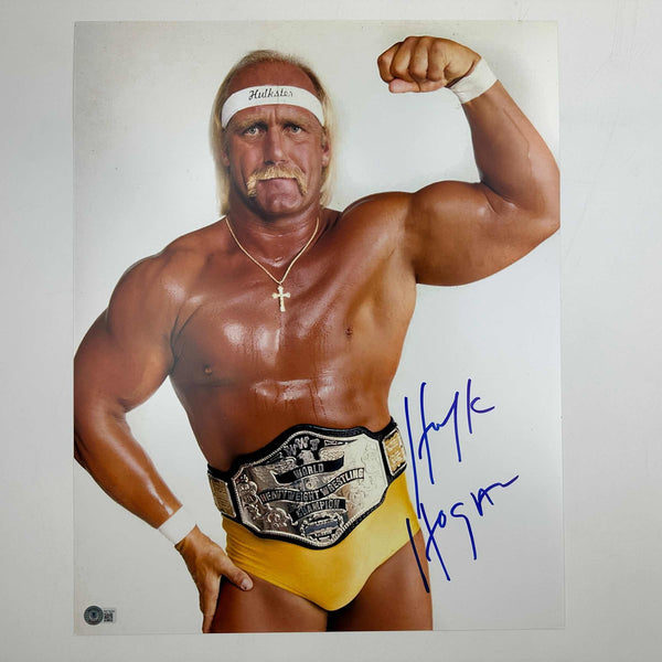 Autographed/Signed Hulk Hogan 16x20 WWE WWF Hulkamania Photo Beckett BAS COA #5