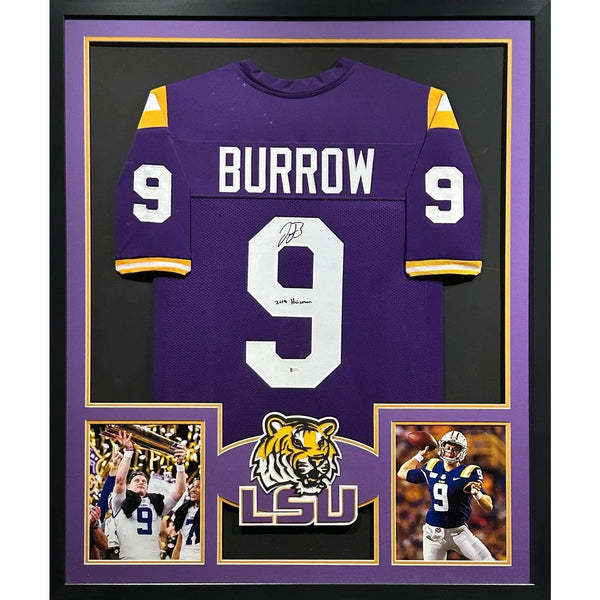 Joe Burrow Autographed Signed Framed LSU Tigers Jersey BECKETT