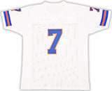 DENVER BRONCOS JOHN ELWAY AUTOGRAPHED WHITE JERSEY BECKETT BAS WITNESS 220369