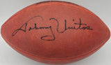 Johnny Unitas Autographed NFL Leather Football Baltimore Colts Beckett #A75849