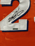 Lebron James Signed Autographed Orange Throwback Cavs Jersey Framed Upper Deck