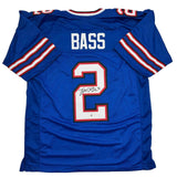 Autographed/Signed Tyler Bass Buffalo Blue Football Jersey JSA COA