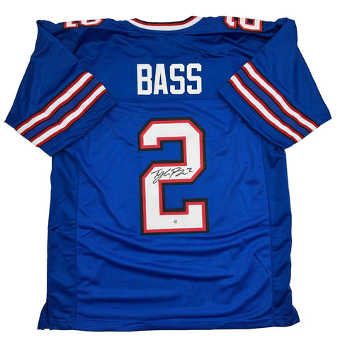Autographed/Signed Tyler Bass Buffalo Blue Football Jersey JSA COA