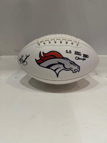 Mike Shanahan Denver Broncos Autographed/Inscribed White Panel Football
