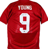 Bryce Young Autographed Crimson College Style Jersey w/Hesiman- Beckett W Holo