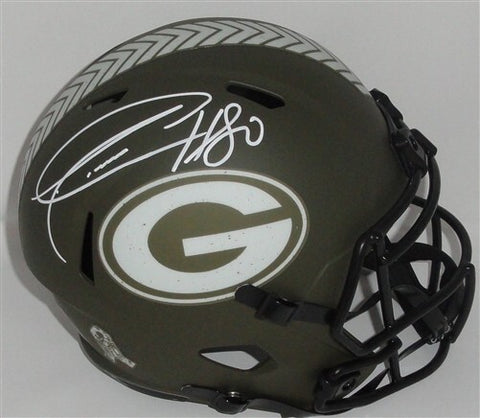 Packers DONALD DRIVER Signed Full Size SALUTE to SERVICE Replica Helmet AUTO JSA
