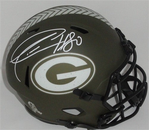 Packers DONALD DRIVER Signed Full Size SALUTE to SERVICE Replica Helmet AUTO JSA