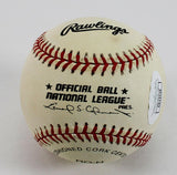 Maury Wills Signed NL Baseball #30 Inscription (JSA COA) Los Angeles Dodgers S.S