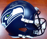 RUSSELL WILSON AUTOGRAPHED SEAHAWKS SPEED FULL SIZE HELMET IN SILVER RW 113611