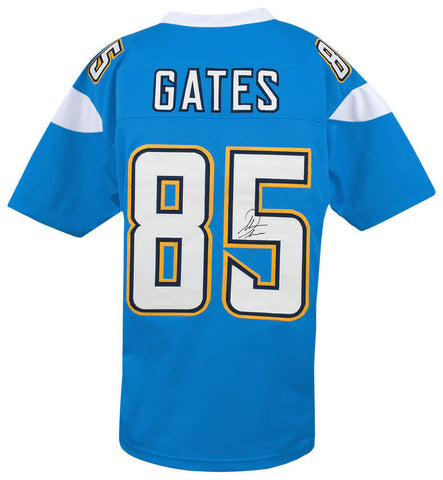Antonio Gates (CHARGERS) Signed Light Blue Custom Football Jersey (SCHWARTZ COA)
