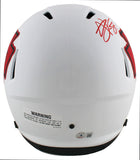 Tony Gonzalez & Travis Kelce Signed Lunar Full Size Speed Rep Helmet BAS Witness