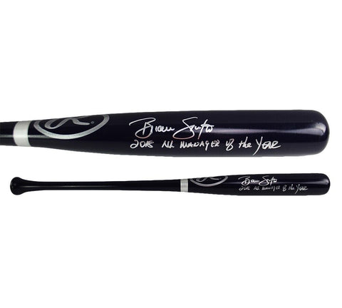 Brian Snitker Signed Atlanta Braves Rawlings Navy Blue Bat With "NL MOY" Insc
