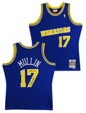 Warriors Chris Mullin "HOF 11" Signed Blue M&N 93-94 TB HWC Swingman Jersey JSA