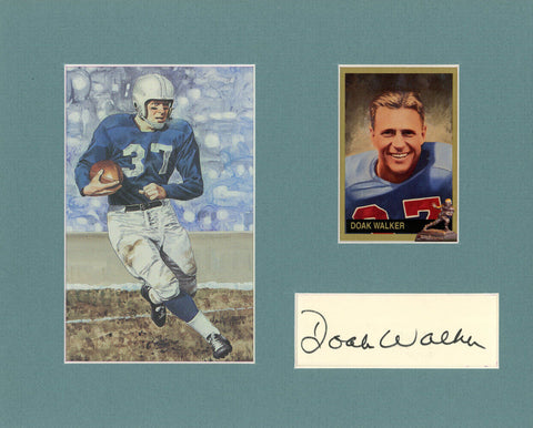 Doak Walker Signed Cut Matted With Goal Line Art Card Beckett 45016