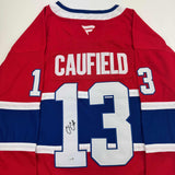 Autographed/Signed Cole Caufield Montreal Canadiens Red Jersey Fanatics COA