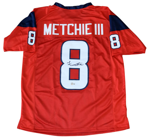JOHN METCHIE III AUTOGRAPHED SIGNED HOUSTON TEXANS #8 RED JERSEY BECKETT