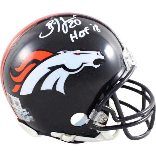 Brian Dawkins Signed Denver Broncos Mini Helmet VSR4 HOF Beckett Witness 58580