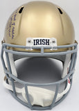 RUDY RUETTIGER AUTOGRAPHED NOTRE DAME FULL SIZE HELMET SPEECH BECKETT 243661
