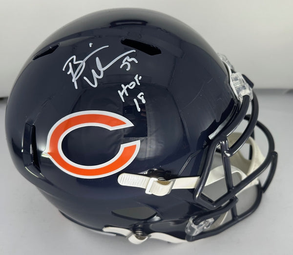Bears BRIAN URLACHER Signed Full Size Replica Speed Helmet w/ HOF 18 AUTO - BAS