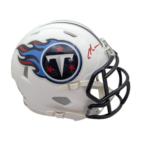 Chris Johnson Autographed Tennessee Titans Throwback 99/17 Mini Helmet - Beckett