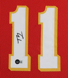 Trae Young Signed Atlanta Hawk 35x43 Framed Jersey (Beckett) #5 Overall Pick