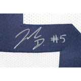 Jahan Dotson Autographed/Signed College Style White Jersey Beckett 43332