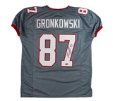 Rob Gronkowski Signed New England Custom Gray Jersey