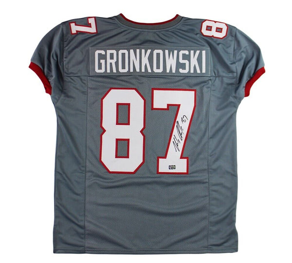 Rob Gronkowski Signed New England Custom Gray Jersey