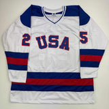 Autographed/Signed Buzz Schneider White USA Miracle On Ice 1980 Jersey BAS COA